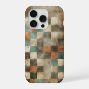 Vintage Industrieller Rost-Karo-Handyhülle iPhone 15 Pro Hülle