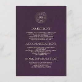 Vintage Informationen über Blütenschurke in Plum u Begleitkarte