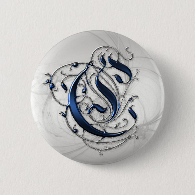 Vintage Initiale C Button (Vorderseite)