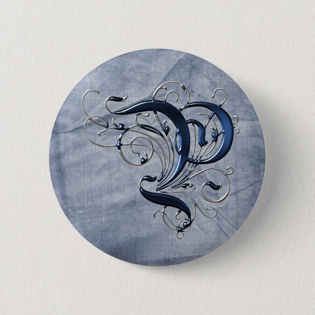 Vintage Initiale P Button (Vorderseite)