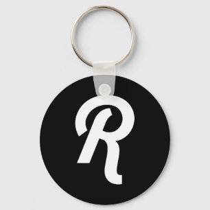 Vintage-Initiale R-Monogramm Minimalistisch Schlüsselanhänger