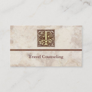 Vintage Initiale T Visitenkarte