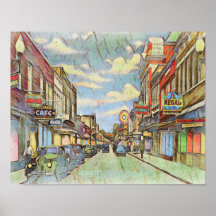 Vintage Innenstadt Biloxi Poster