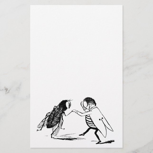 Vintage Insekten tanzen; Bluebottle Fly Briefpapier (Vorderseite)