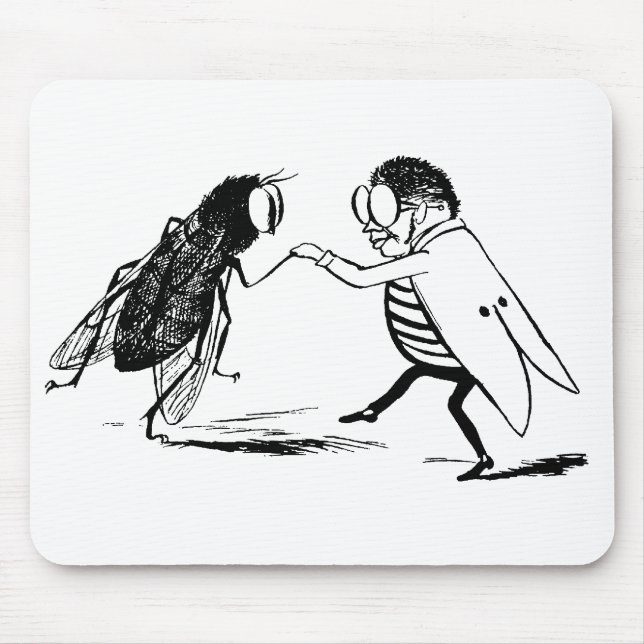 Vintage Insekten tanzen; Bluebottle Fly Mousepad (Vorne)