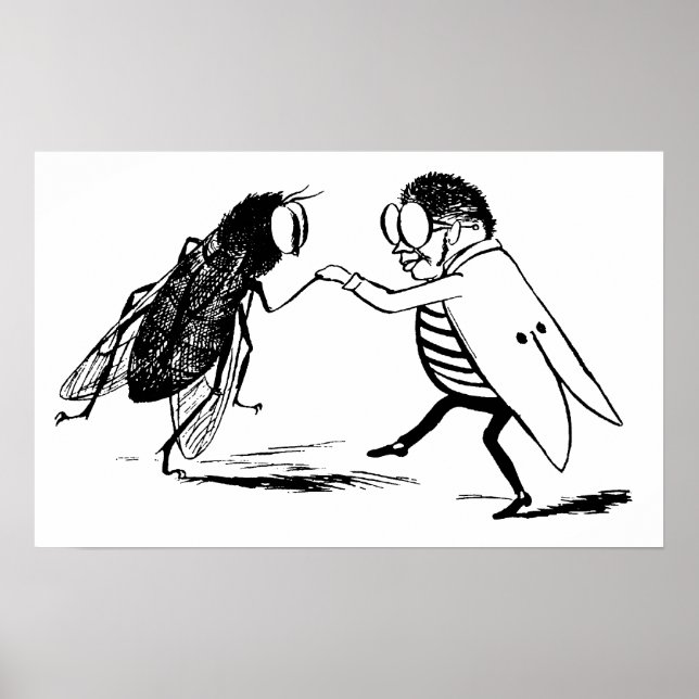 Vintage Insekten tanzen; Bluebottle Fly Poster (Vorne)