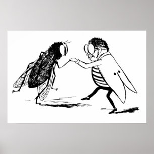 Vintage Insekten tanzen; Schmeißfliege Poster