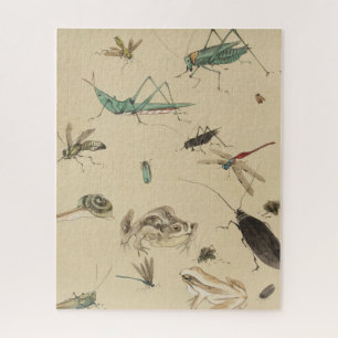 Vintage Insekten Wasserfarben Kunst   Hinzufügen e Puzzle