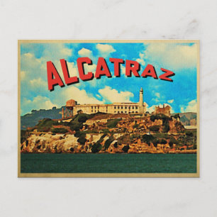 Vintage Insel Alcatraz Postkarte