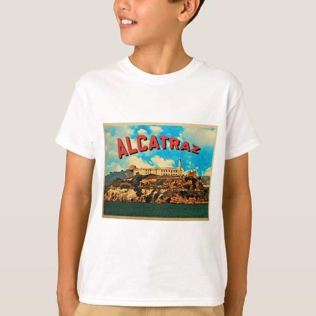 Vintage Insel Alcatraz T-Shirt (Vorderseite)