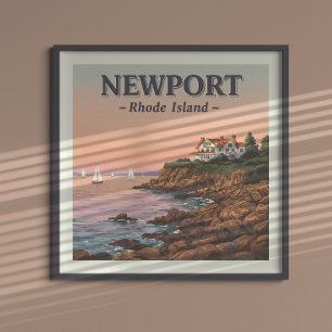Vintage Insel Newport Rhode Poster