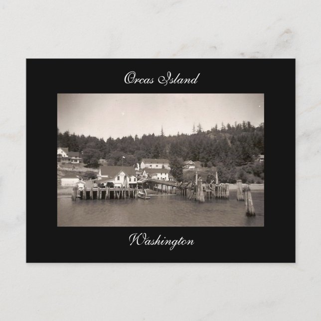 Vintage Insel Orcas Postkarte (Vorderseite)