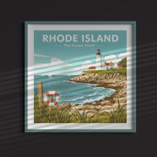 Vintage Insel Rhode Poster
