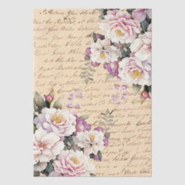 Vintage Inspired Floral Love Letter Decoupage Seidenpapier
