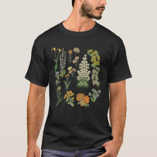 Vintage Inspiriert Blume Botanische Pflanze Art T-Shirt