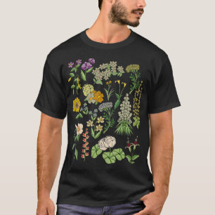 Vintage inspirierte Blumen botanische Pflanzen Nat T-Shirt