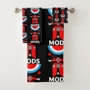 Vintage inspirierte britische Mods und Rockers Badhandtuch Set