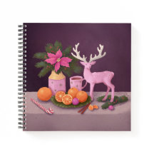 Vintage-inspirierte Feiertags-Stillleben mit rosa