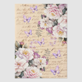 Vintage inspirierte florale Liebesbrief-Dekupage Seidenpapier