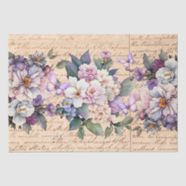 Vintage inspirierte florale Liebesbrief-Dekupage Seidenpapier