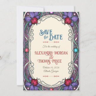 Vintage Inspirierte florale Save the Date-Karte Save The Date