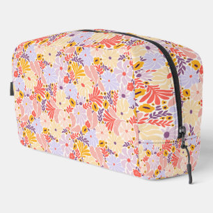 Vintage-inspirierte Floraltasche in Rosa und Lila Waschbeutel