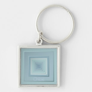 Vintage-inspirierte geometrische Quadrate Schlüsselanhänger