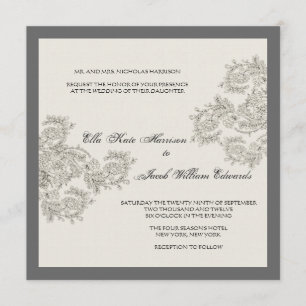 Vintage inspirierte Hochzeit laden //-Holzkohle Einladung