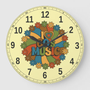 Vintage inspirierte Musik der 60er für Retro-Musik Große Wanduhr