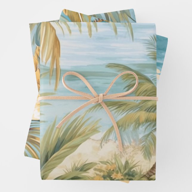 Vintage Inspirierte Ozeane Florals Geschenkpapier Set (Beispiel)