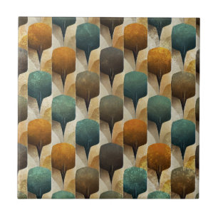 Vintage-inspirierte Teal- und Gold-Art-Deco-Geomet Fliese