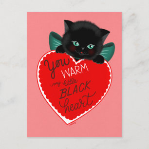 Vintage-inspirierte Valentinstagskarte mit schwarz Postkarte