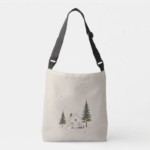 Vintage Inspirierte Waldkabine Cross-Body-Tasche. Tragetaschen Mit Langen Trägern