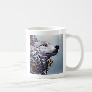 Vintage-inspirierte Wolfskopf-Kunst - Nostalgisch Kaffeetasse