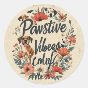 Vintage inspirierter Hundemutter-Slogan - Positive Runder Aufkleber