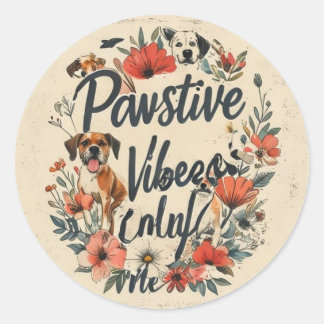 Vintage inspirierter Hundemutter-Slogan - Positive Runder Aufkleber