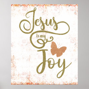 Vintage inspirierter Jesus ist mein Freude-Zitat Poster