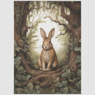 Vintage inspirierter Waldkaninchen-Decoupage Seidenpapier