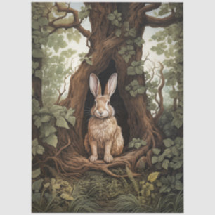 Vintage inspirierter Waldkaninchen-Decoupage Seidenpapier
