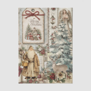 Vintage inspirierter Weihnachtsmann Collage Decoup Seidenpapier