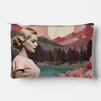 Vintage inspiriertes Collage-Porträt Zubehörtasche