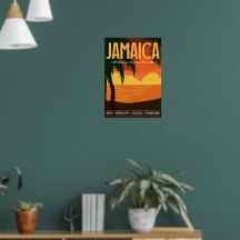 Vintage-inspiriertes jamaikanisches Reiseposter