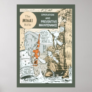 Vintage Instandhaltung von Militärgewehr Poster