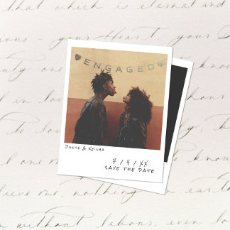 Vintage Instant Photo Engagement Announcement Card Feiertagskarte