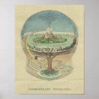 Vintage Interpretation der Welt-Illustration