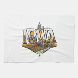 Vintage Iowa Heartland Farm State Pride Geschirrtuch