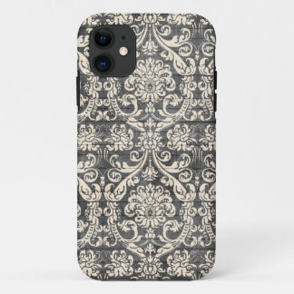 Vintage iPhone-Hülle mit schwarzem Damastmuster iPhone 11 Hülle