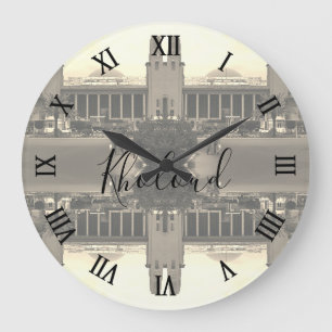 Vintage Irak Bagdad Hauptbahnhof Große Wanduhr