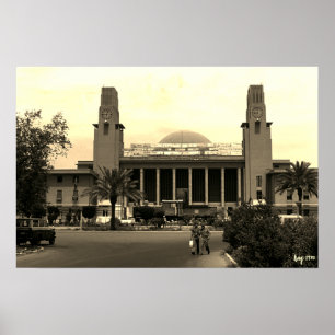 Vintage Irak Bagdad Hauptbahnhof Poster