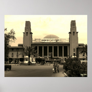 Vintage Irak Bagdad Hauptbahnhof Poster